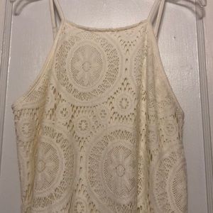 Tank with crochet overlay
